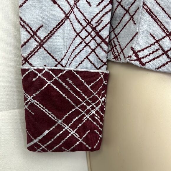 equipment Sadonne blue/maroon silk blend geometric sweater crewneck EUC size XS - Picture 7 of 16